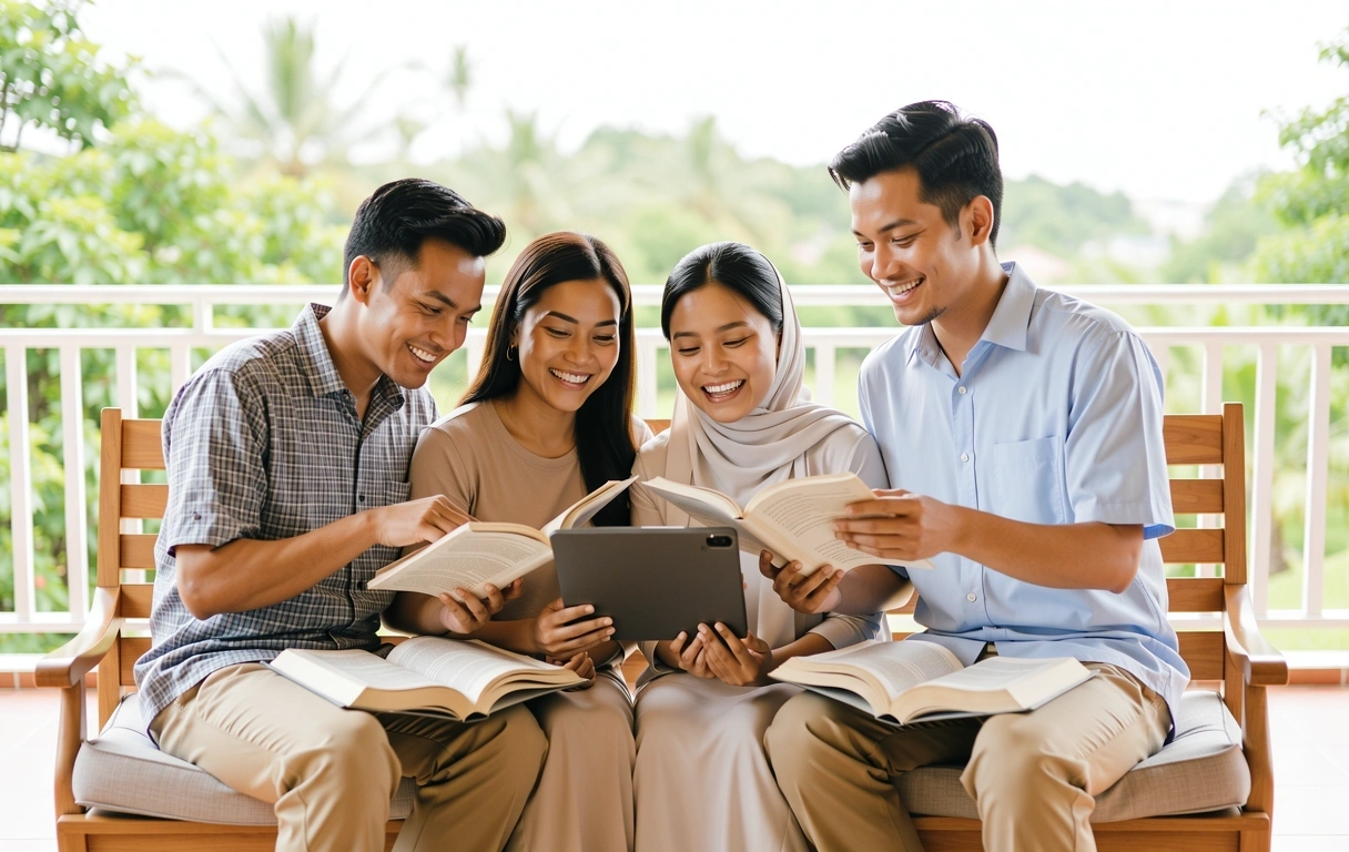 Keluarga bahagia dengan mata sehat